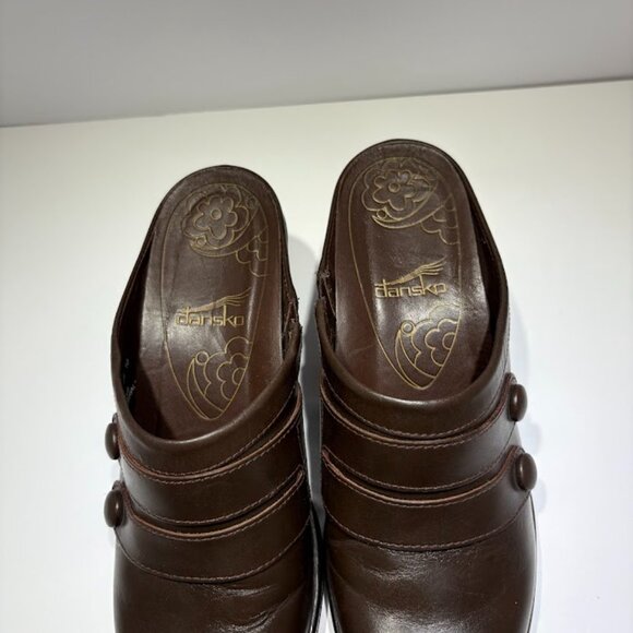 Dansko 3307457800 Brown Leather Slip-On Mule Heel Women's Size 6 - Picture 3 of 8